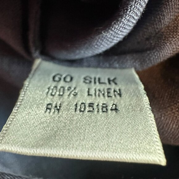 Go Silk 100% Linen Button-Down Shirt Dress w/ Belt 3/4 Sleeves Pockets Size XS - Picture 13 of 13